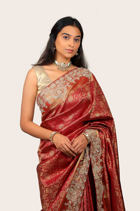 Banarsi Silk with Handwork Border Saree