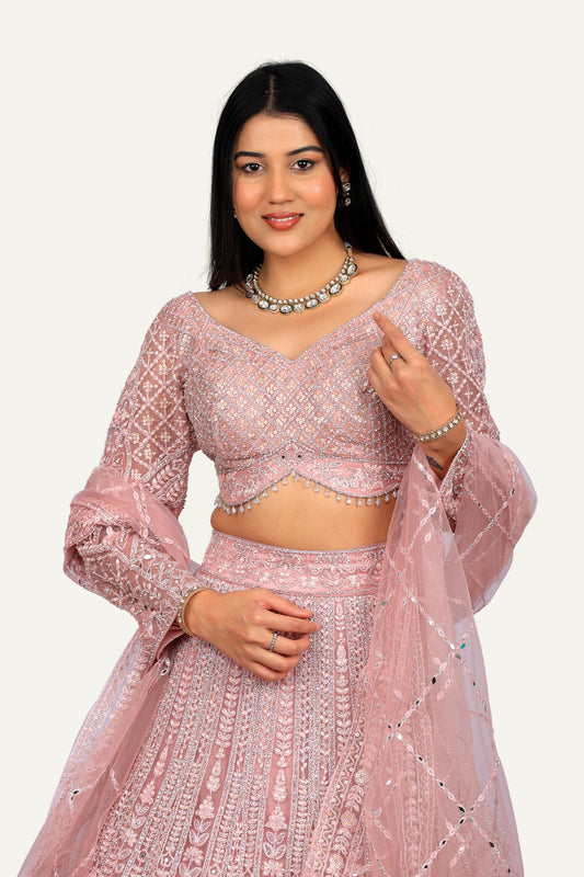 Mirror & Swarovski Work Lehenga Choli
