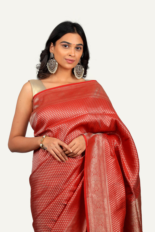 Maroon Pure Katan Silk Saree