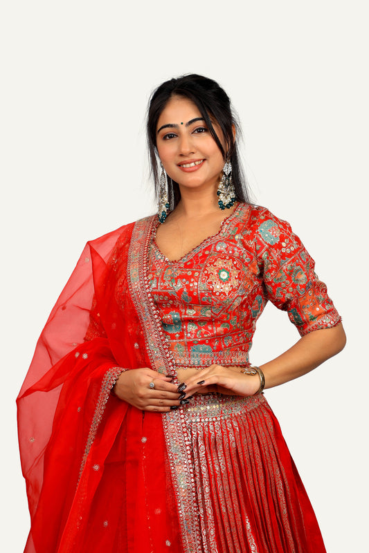 Banarasi Silk Handwork Lehenga Choli