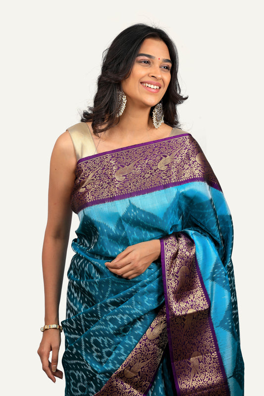 Blue Silk Patola Saree