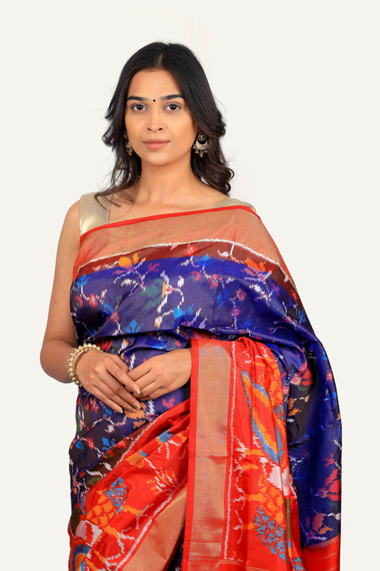 Blue Hyderabadi Patola Saree