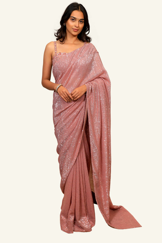Sequence Saree with Handwork Ready Blouse