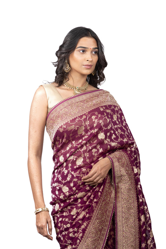Banarasi Georgette Saree with Handwork Border