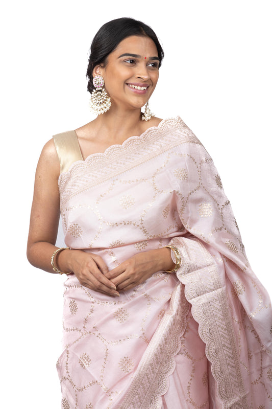 Tussar Silk Pita Work Saree