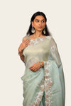 Shimmer Tissue Zardosi with Resam Handwork Saree