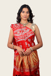 Gaji Silk Lagdi Patta Bandhani handwork Saree With Border Butti
