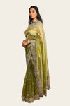 Crush Tissue Butti with Cutwork Handwork Border Saree