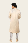 Satin Silk Indowestern Cream With Hand Work