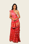 Gaji Silk Checks Bandhani with Lagadi Patta Saree