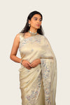 Crush Tissue with Zardosi thread Handwork Saree