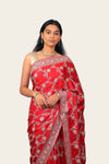 Samo Crepe All Over Jal Hand Work with Border Saree