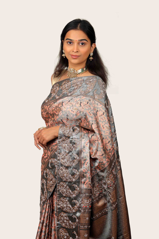 Kanjivaram Silk Saree with Handwork