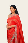Shimmer Tissue Handwork Border with Butta Saree
