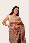 Crush Tissue  with Zardosi Handwork Border Saree