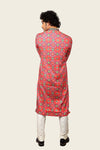 Pink Color Silk Patola Print Kurta Set