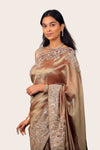 Crush Tissue Handwork Border Saree