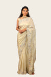 Crush Tissue with Zardosi thread Handwork Saree