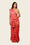 Gaji Silk Checks Bandhani with Lagadi Patta Saree