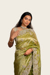 Crush Tissue Butti with Cutwork Handwork Border Saree