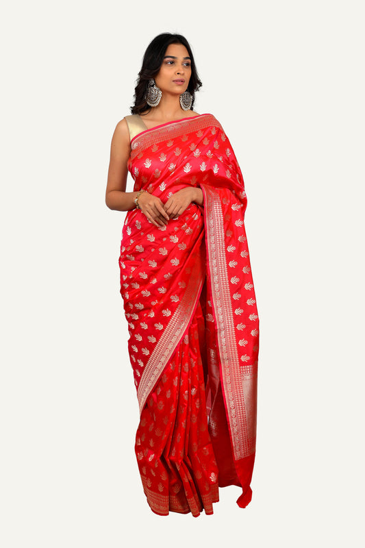 Pink Pure Katan Silk Saree