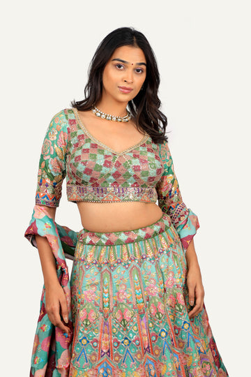 Silk Multi-Color Lehenga Choli