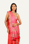 Gaji Silk Bandhni Saree With Sequence Gotta Patti Handwork