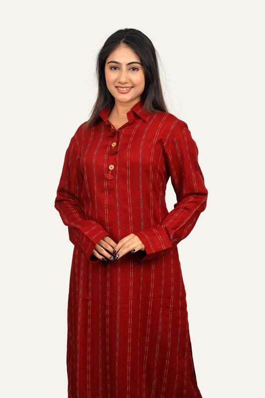Red Designer Kurti Pant