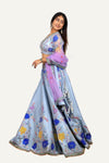 Raw Silk Patch & Resham Work Lehenga Choli