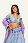 Raw Silk Patch & Resham Work Lehenga Choli