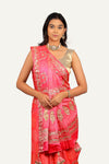 Gaji Silk Bandhni Saree With Sequence Gotta Patti Handwork