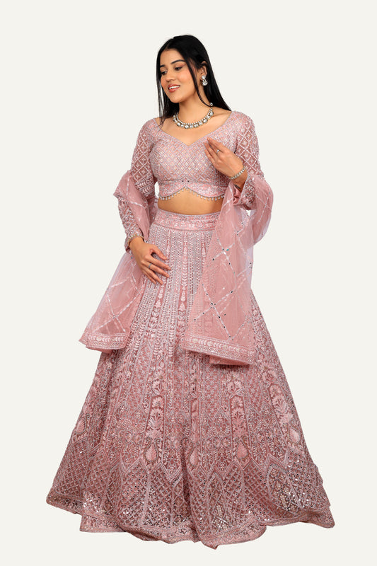 Mirror & Swarovski Work Lehenga Choli