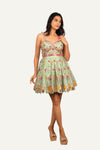 Pista Green All Over Embroidery With Handwork On Rawsilk Designer Mini One Piece