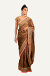 Gold Samo Crepe Ready Blouse Saree