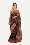 Black Soft Silk Minakari Weaving Handwork Saree