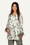 Tropical Prints On Gaji Silk Kurti And Cigarette Pant