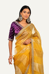 Orgenza Handwork Border Saree with Ready Blouse