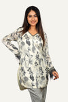 Tropical Prints On Gaji Silk Kurti And Cigarette Pant
