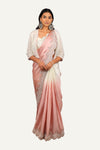 Pestle Pink Samo Silk Ombre Shade Jacket Style Saree