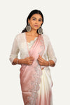 Pestle Pink Samo Silk Ombre Shade Jacket Style Saree
