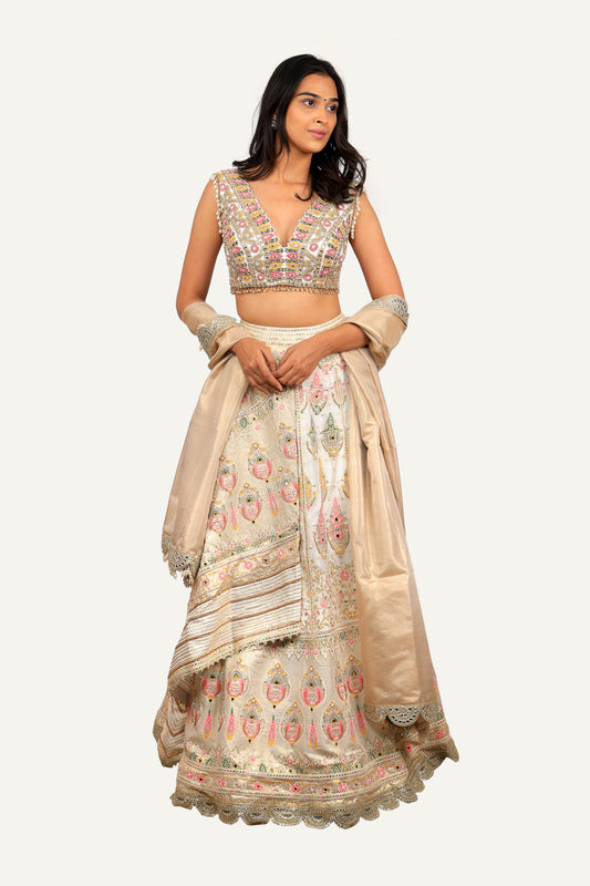 Silk Banarasi Handwork Lehenga Choli