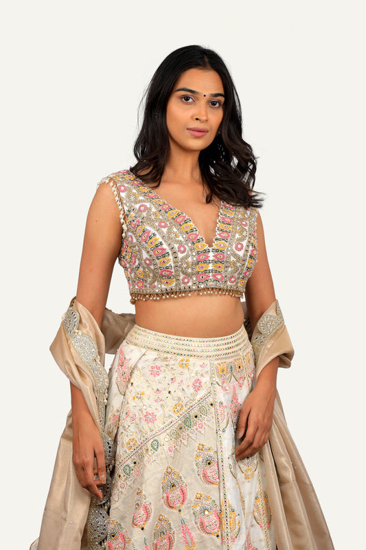 Silk Banarasi Handwork Lehenga Choli