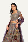 Purple Raw Silk Handwork Lehenga Choli