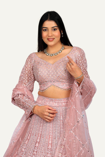 Mirror & Swarovski Work Lehenga Choli