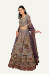 Purple Raw Silk Handwork Lehenga Choli