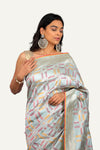 Ice Blue Pure Katan Silk Saree