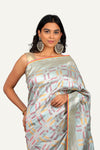 Ice Blue Pure Katan Silk Saree