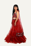 One-Shoulder Maroon Gown