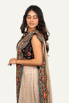 Georgette Fabric Ready To Wear Heavy Handwork Blouse & Border Saree