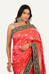 Pink Banarasi Hand Work Border Saree